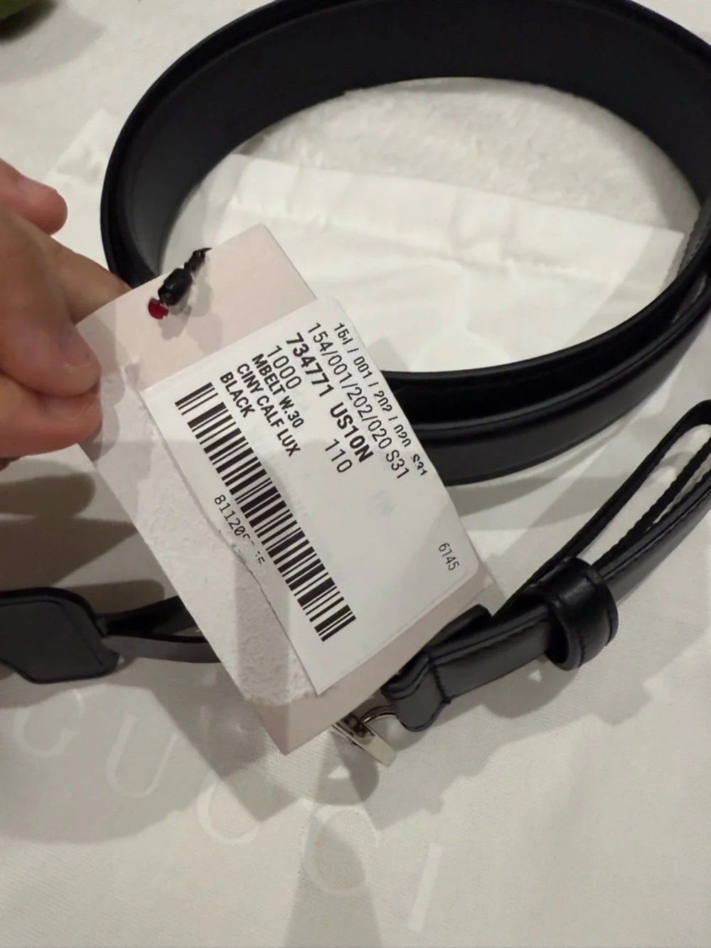 Gucci Black Leather thin Belt with Silver Signature Buckle 110